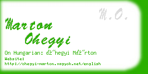 marton ohegyi business card